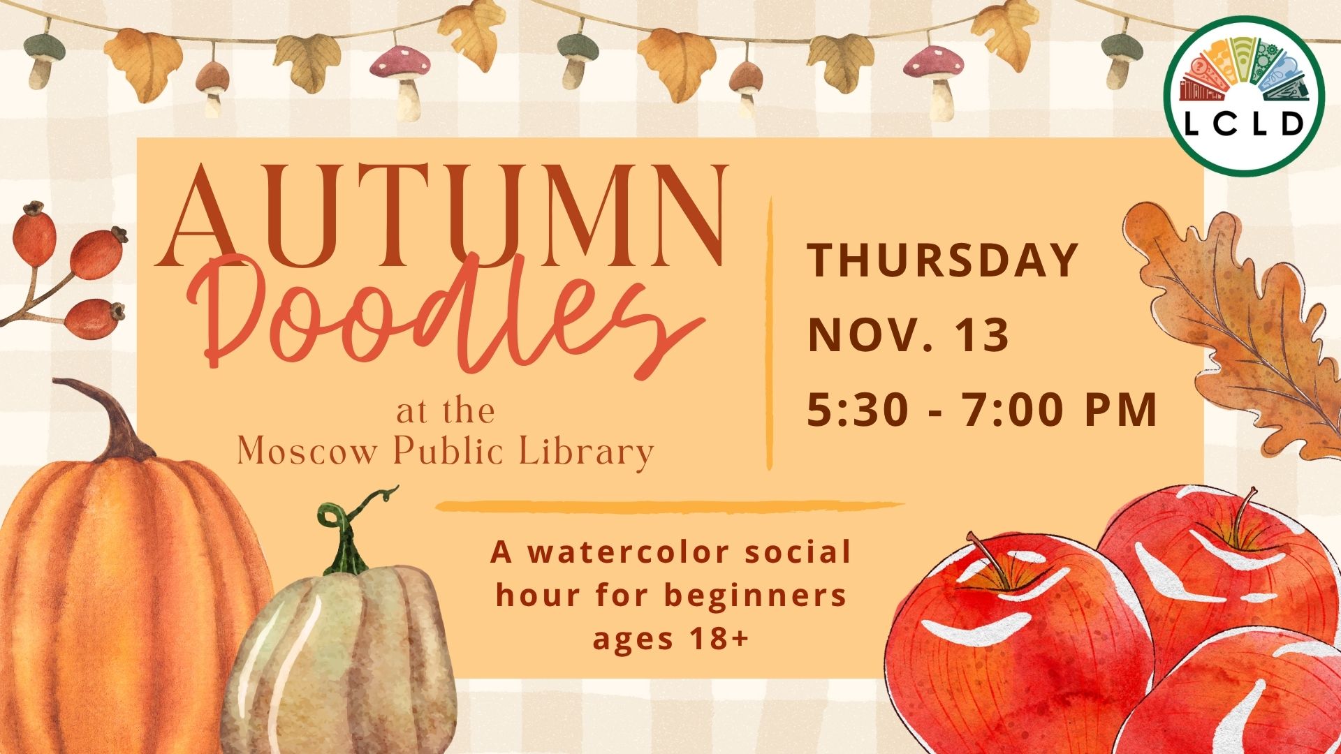 Autumn Doodles Adult Watercolor at the Moscow Public Library Autumn Doodles Adult Watercolor at the Moscow Public Library