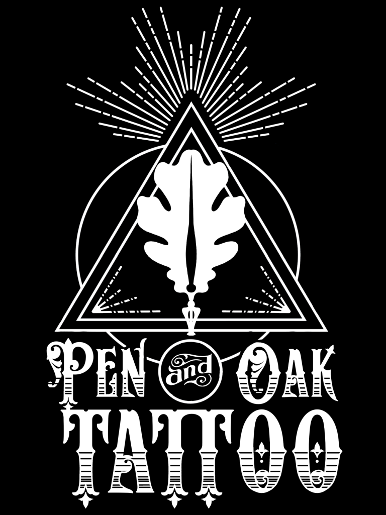 Pen and Oak Tattoo, LLC Pen and Oak Logo 768x1025